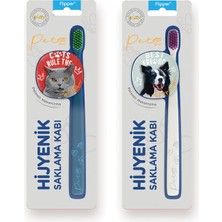 Flipper Pets Hijyenik Saklama Kabı ve Yetişkin Diş Fırçası Seti-2'li Set -British ve Border Collie