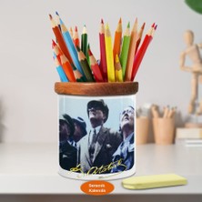 Asilmeydan Karizmatik Mustafa Kemal Atatürk Ahşap Seramik Kalemlik - r124