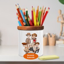 Asilmeydan Neşeli Arkadaşlar Ahşaplı Seramik Kalemlik - 1308-19708