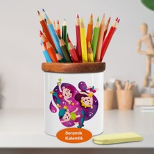 Asilmeydan Neşeli Eğlenceli Çocuklar Ahşaplı Seramik Kalemlik -2148088142