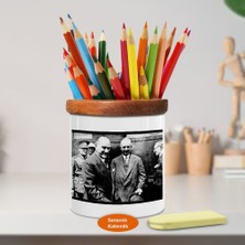 Asilmeydan Mutlu Mustafa Kemal Paşa Ahşap Seramik Kalemlik -Ataturk (1148)