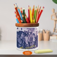 Asilmeydan Mustafa Kemal Atatürk Ahşap Seramik Kalemlik - s179