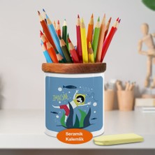 Asilmeydan Deniz Altında Dalgıç Ahşap Seramik Kalemlik - 23-2147532452