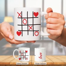 Asilmeydan Tic Tac Toe Love Aşk Sevgiliye Tasarım Kupa Bardak