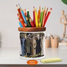 Asilmeydan Kalpaklı Gazi Mustafa Kemal Atatürk Ahşap Seramik Kalemlik-866