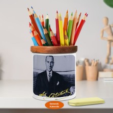 Asilmeydan Şık Elbiseli Mustafa Kemal Atatürk Ahşap Seramik Kalemlik-693