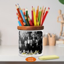 Asilmeydan Mustafa Kemal Atatürk ve Arkadaşları Ahşap Seramik Kalemlik-24