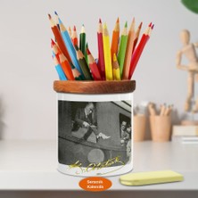 Asilmeydan Trende Yolculuk Yapan Atatürk Ahşap Seramik Kalemlik-104