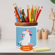 Asilmeydan Rengarenk Unicorn Ahşap Seramik Kalemlik - 53876-61533