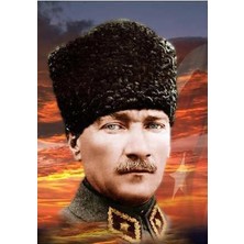 Asilmeydan Kalpaklı Atatürk Poster Cephe Bayrak -300X450CM - 3x4,5 Metre