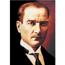 Asilmeydan Sivil Gazi Mustafa Kemal Atatürk Portre Poster Cephe Bayrağı - 1,5x2,25 Metre