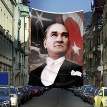 Asilmeydan Ay-Yıldız -Mustafa Kemal Atatürk Poster Cephe Bayrak -600X900CM -6x9 Metre