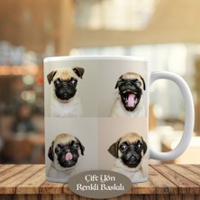 Asilmeydan Pug Sevimli Köpek Illüstrasyon Kupa Bardak HEDIYELIK-53876-64792