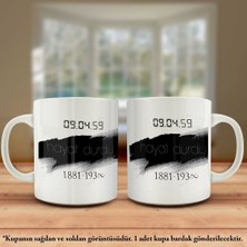 Asilmeydan Çift Yön Renkli Baskılı Hayat Durdu- 10 Kasım -Mustafa Kemal Atatürk Kupa Bardak