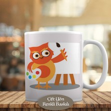 Asilmeydan Turuncu Ressam Baykuş Kupa Bardak HEDIYELIK-1447-85