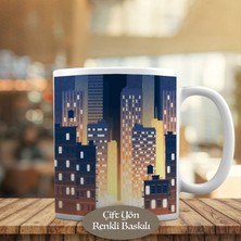 Asilmeydan Şehirdeki Bina Işıkları Kupa Bardak Hediyelik-1441-2355