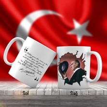 Asilmeydan Asil Hediyelik Şapka Çıkartan Mustafa Kemal Atatürk Yan Portre - Atatürk'ün Sözleri -Kupa Bardak