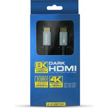 DARK 2metre HDMI 2.1 8K60/4K144, 48G Alüminyum Başlık HDMI Kablo
