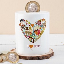 Asilmeydan Kalp Içinde Paris Simgeleri Para Birikim KUMBARASI-1284-10600