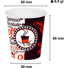 Aygün Cup 8 Oz Siyah Kapaklı 250 cc Karton Bardak 250 ml - 100'lü (Kahve Bardağı)