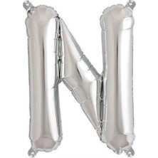 Parti Adresi Harf Folyo Balon N Harfi Gümüş Renk 100 cm - 40"