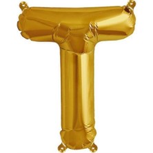 Parti Adresi Harf Folyo Balon T Harfi Altın Renk 100 cm - 40"