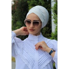Amisos Bone Şal Çapraz Bone Ekru - Özel Tasarım- Yeni Model Tesettür Giyim