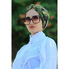Amisos Bone Şal Desenli Dolama Bone Kamuflaj Desen  (Model Hazır Değildir) - Özel Tasarım- Yeni Model Tesettür Giyim