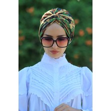Amisos Bone Şal Desenli Dolama Bone Kamuflaj Desen  (Model Hazır Değildir) - Özel Tasarım- Yeni Model Tesettür Giyim