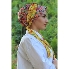 Amisos Bone Şal Etnik Desenli Şapka Bone - Özel Tasarım- Yeni Model Tesettür Giyim