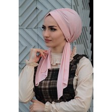 Amisos Bone Şal Tasarım Bone Pudra Rengi - Özel Tasarım- Yeni Model Tesettür Giyim