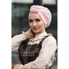 Amisos Bone Şal Tasarım Bone Pudra Rengi - Özel Tasarım- Yeni Model Tesettür Giyim