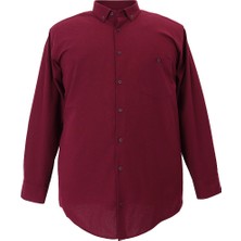 Bettino Pamuklu Büyük Beden Battal Boy Oduncu Gömlek & Bordo