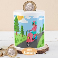 Asilmeydan Motosiklet Temalı Seramik Kumbara 27 cm Çocuklara Uygun Eğlenceli Tasarım