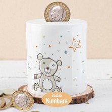 Asilmeydan Yıldızlar ve Gülümseyen Ayıcık Baskılı Para Birikim Kumbarası-81