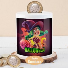 Asilmeydan Hallowen Cadısı 27 cm Seramik Kumbarası Çift Yön Baskı ile Eğlenceli Tasarım