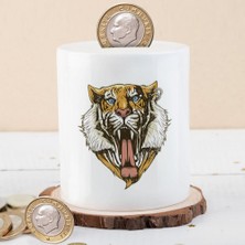 Asilmeydan Kükreyen Vahşi Hayvan Kaplan Baskılı Para Birikim Kumbarası-71