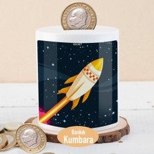 Asilmeydan Uzaya Fırlatılan Roket Aracı Baskılı Para Birikim Kumbarası -214