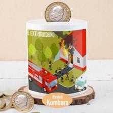 Asilmeydan Yangın Söndüren Itfaiye Ekibi Baskılı Para Birikim Kumbarası -159