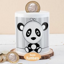 Asilmeydan Sevimli Panda Para Birikim Kumbarası Seramik Malzeme ile Çift Yön Baskı Özellikli