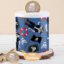 Asilmeydan Tehlikeli Korsan Kedicikler Baskılı Seramik Kumbarası - 1377-30 Çift Yön Baskı ile Eğlenceli