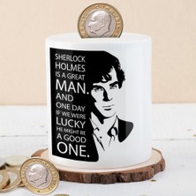 Asilmeydan Sherlock Holmes Silüet Seramik Para Birikim Kumbarası - 27 cm Çapında Canlı Renkler