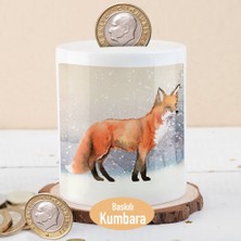 Asilmeydan Karlı Ormanda Sevimli Tilki Baskılı Para Birikim Kumbarası -56351