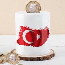Asilmeydan Türkiye Bayraklı Seramik Kumbarası 27 cm Çocuklara Uygun Hediye Fikri