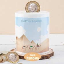 Asilmeydan Çölde Develer ve Piramitler Para Birikim KUMBARASI-2147876254