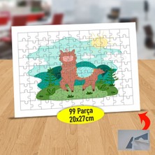 Asilmeydan Güzel Havada Gülen Lama 99 Parça Puzzle Yapboz TABLO-147868202