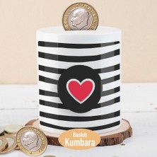 Asilmeydan Çizgi Desenli Kalp Para Birikim KUMBARASI-1017-13769