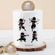 Asilmeydan Küçük Ninja Adamlar Seramik Kumbara 27 cm Çocuklara Uygun Hediye Fikri