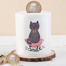 Asilmeydan Smile Yazılı Sevimli Kedicik Para Birikim KUMBARASI-2147641818