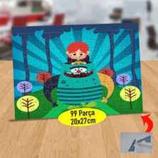 Asilmeydan Ormandaki Kızıl Saçlı Kız Çocuğu 99 Parça Puzzle Yapboz TABLO-500